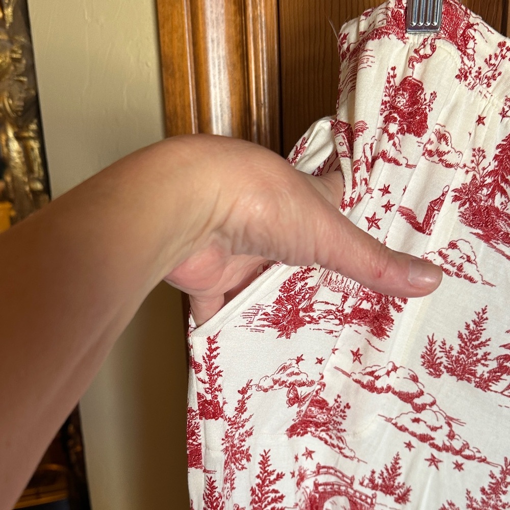 NWT Soma Cool Nights Red and White Chinoiserie Print Pajama Set, size Large - Picture 4 of 9